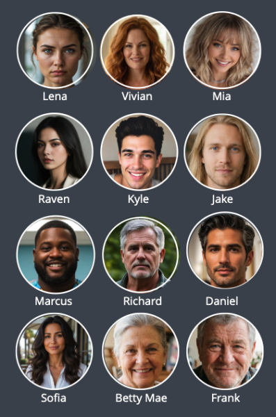 12 Personas available on My AI Companion